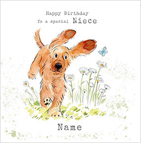 Niece Dog Personalised Birthday Card