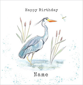 Heron Personalised Birthday Card