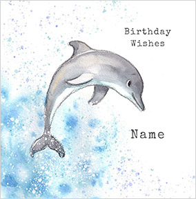 Dolphin Personalised Birthday Card