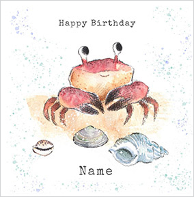 Crab Personalised Birthday Card