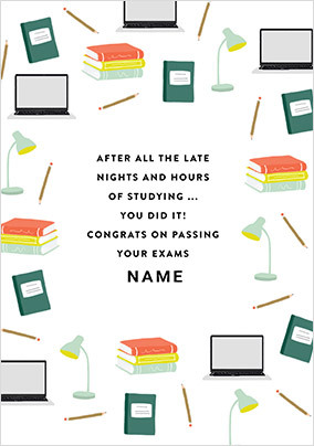 Passing Exams Personalised Card