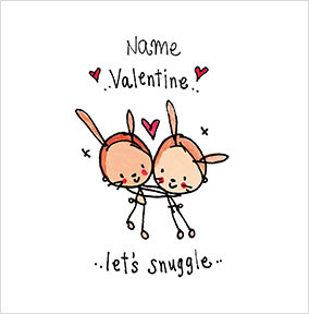 Valentine Let's Snuggle Personalised Card