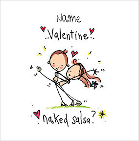 Valentine Naked Salsa Personalised Card