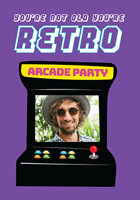 Arcade Party Photo Birthday Card