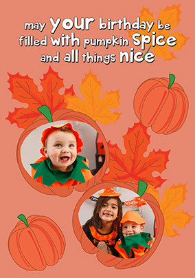 Pumpkin Spice and All Things Nice Photo Birthday Card