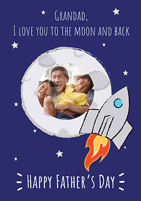 Grandad Moon and Back  Father's Day Photo Card