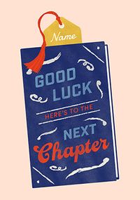 Tap to view Here's To Your Next Chapter Personalised Good Luck Card
