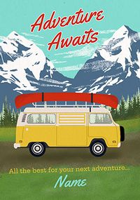 Tap to view Adventure Awaits Leaving to Travel Card