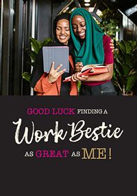 Tap to view Work Bestie New Job Congratulations Photo Card