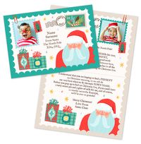 Tap to view Teal Letter From Santa Christmas Card