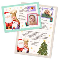 Tap to view Teal Letter From Santa & Friends Christmas Card