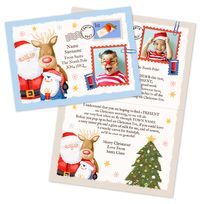 Tap to view Blue Letter From Santa & Friends Christmas Card