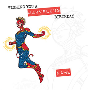 Avengers Captain Marvel Birthday Card