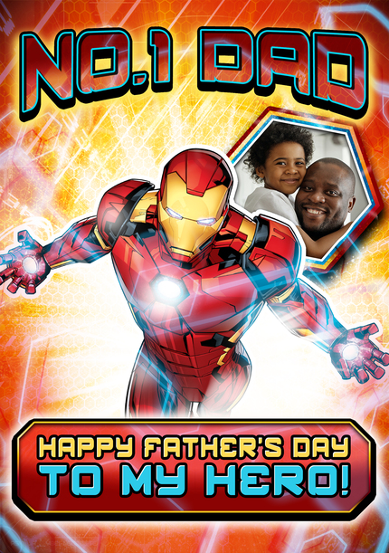 Iron Man No. 1 Dad  Photo Father's Day Card