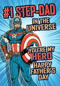 Tap to view Captain America - No 1 Step-Dad Father's Day Card