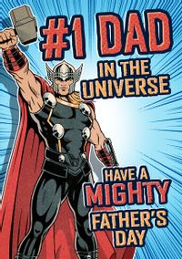Tap to view Thor - No 1 Dad Happy Father's Day Card