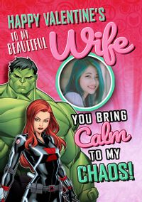 Marvel Hulk & Black Widow Valentines Card