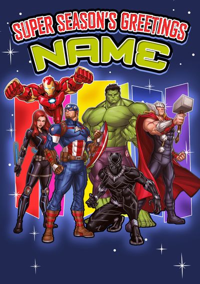 Avengers Group Personalised Christmas Card