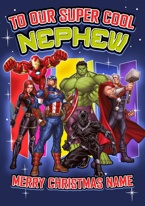 Avengers Group Nephew Personalised Christmas Card