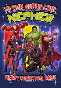 Tap to view Avengers Group Nephew Personalised Christmas Card