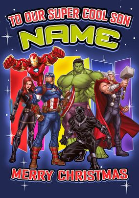 Avengers Group Son Personalised Christmas Card