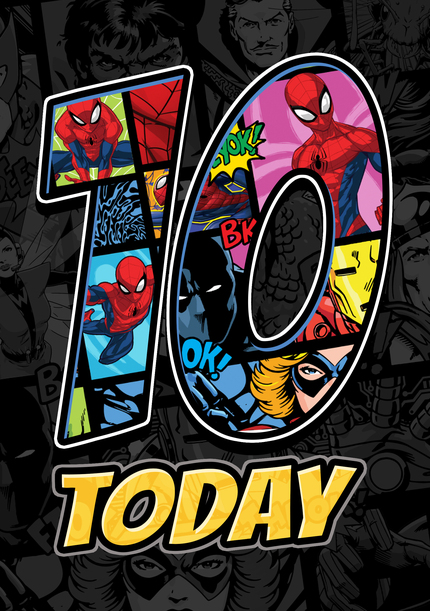 Marvel 10 Today Birthday Card
