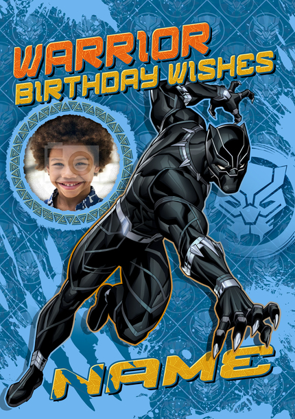 Black Panther - Warrior Birthday Photo Card