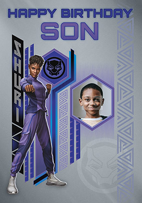 Black Panther - Son Photo Birthday Card