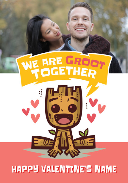 Guardian's of the Galaxy Groot Together Valentines Card