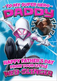 Tap to view Spider-Gwen - Little Web Slinger Happy Father's Day Photo Card