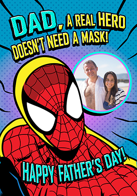 Spider Man Real Hero Father's Day Photo Card