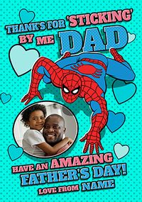 Tap to view Spider Man Thanks For Sticking By Me Dad Father's Day Card