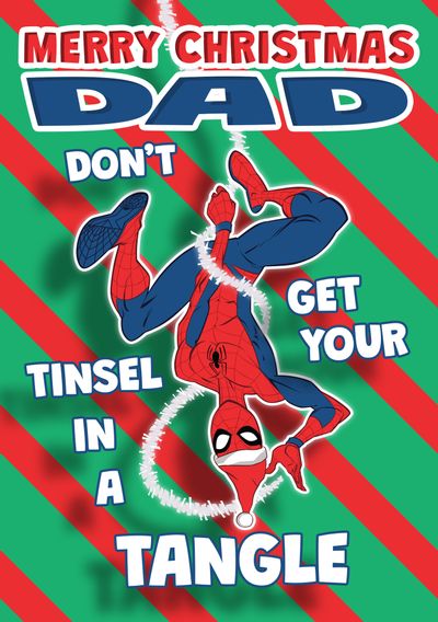 Spider-Man - Merry Christmas Dad Personalised Card
