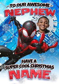 Marvels Spider-man Personalised Nephew  Christmas Card