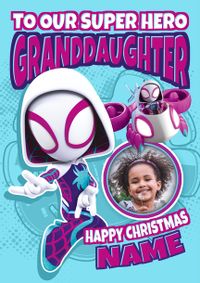 Tap to view Marvels Spider-man & Friends Personalised Granddaughter Christmas Card