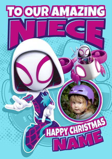 Marvels Spider-man & Friends Personalised Niece Christmas Card
