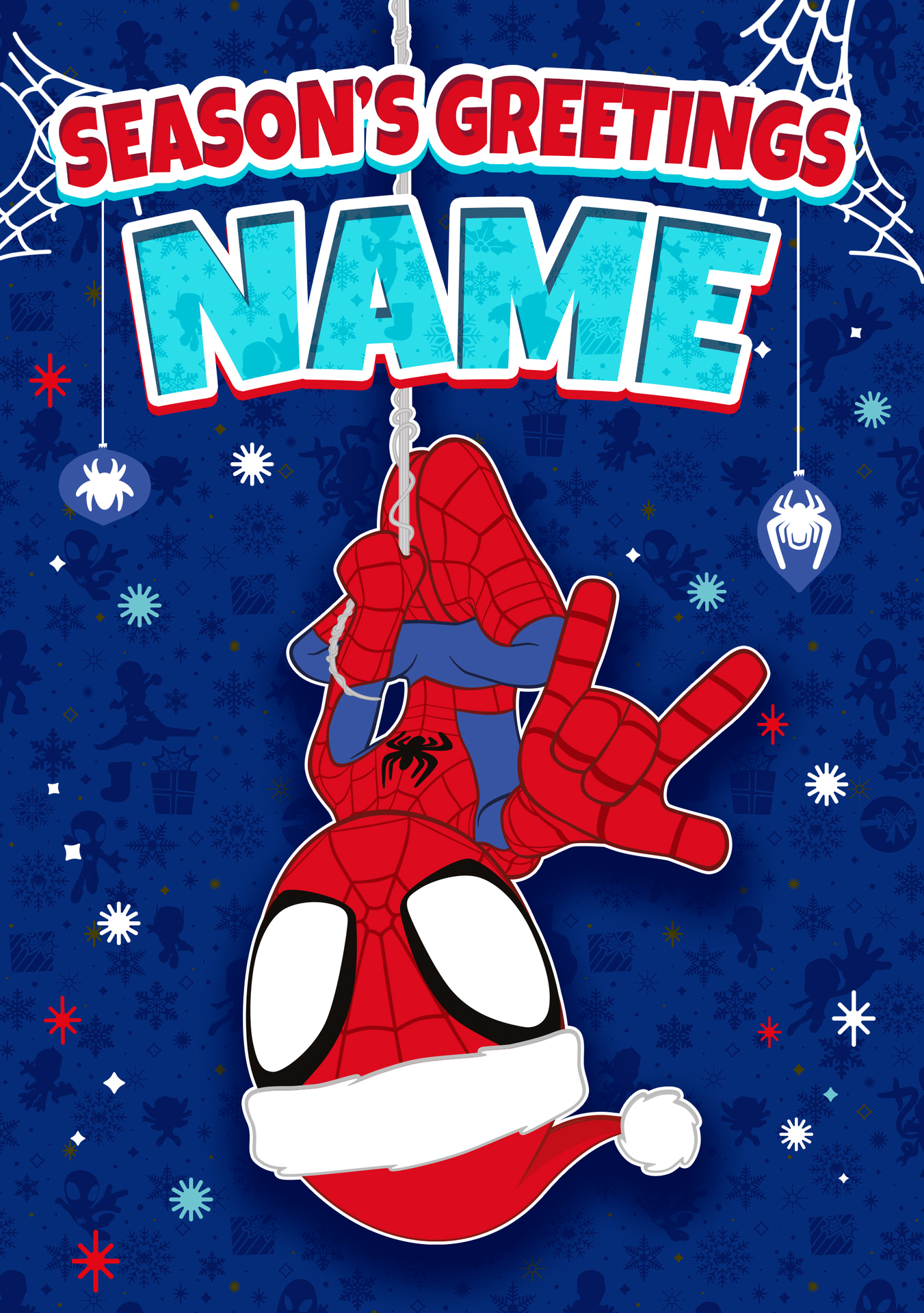 Spidey & His Friends Personalised Christmas Card