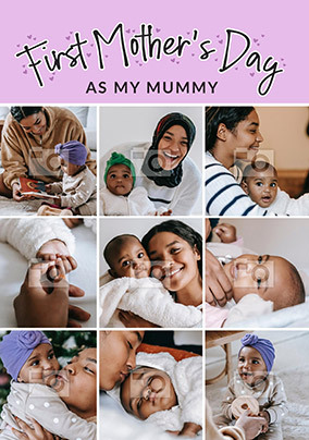 Purple nine photo 1st Mother's Day Card