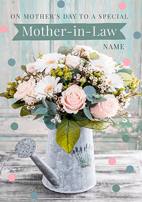 Mother in Law Bouquet Personalised Mother's Day Card