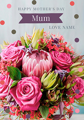 Mum Bouquet Mother's Day Personalised Card