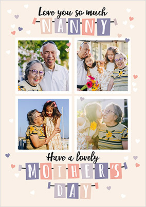 Love Nanny Heart Confetti Mothers Day Card