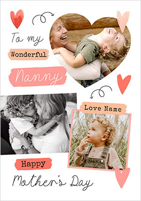 Wonderful Nanny 3 Photo Mother's Day Card