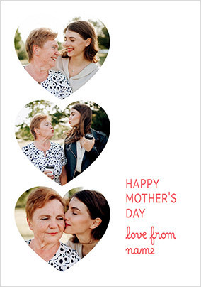 Simple Hearts Mother's Day Photo Card
