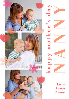 Happy Mother's Day Nanny 3 Photo Card