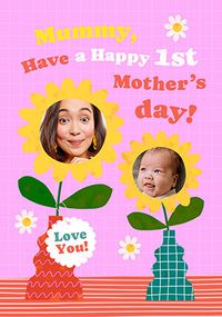 Tap to view 1st Mother's Day Graphic Floral Photo Mother's Day Card