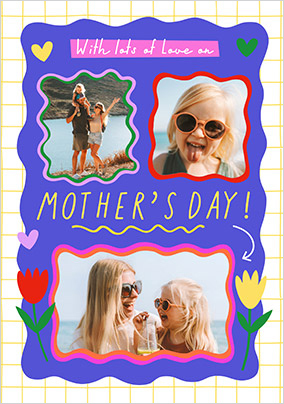 Graphic Floral Mother's Day 3 Photo Card