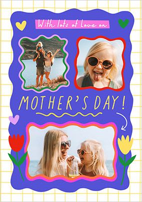 Photo of Graphic Floral Mother's Day 3 Photo Card