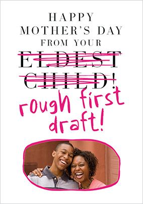 Photo of From Your Rough First Draft Mother's Day Photo Card