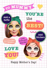 Tap to view Funky Faces Best Mummy Ever 2 Photo Mother's Day Card