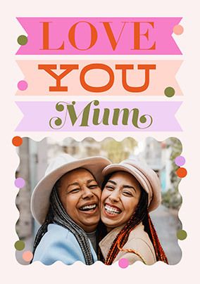 Photo of Letterpress Love You Mum Mother's Day Card